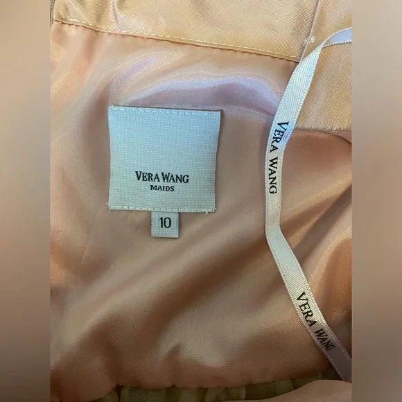 VERA WANG PINK FORMAL DRESS STRAIGHT SQUARE NECKLINE A-LINE DRESS - Picture 13 of 13